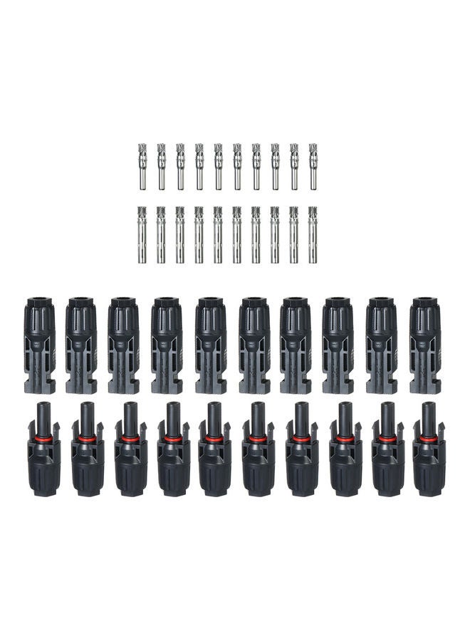 Generic 10-Pair Male/Female Solar Panel Cable Connector For PV System Black  - Image 4