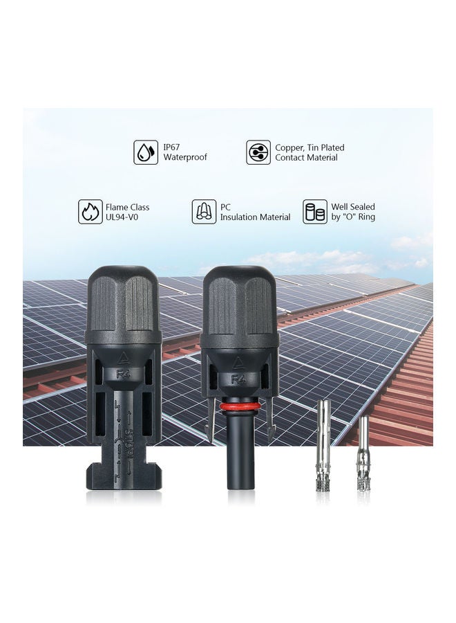 Generic 20-Pair Male/Female Solar Panel Cable Connector For PV System Black  - Image 3