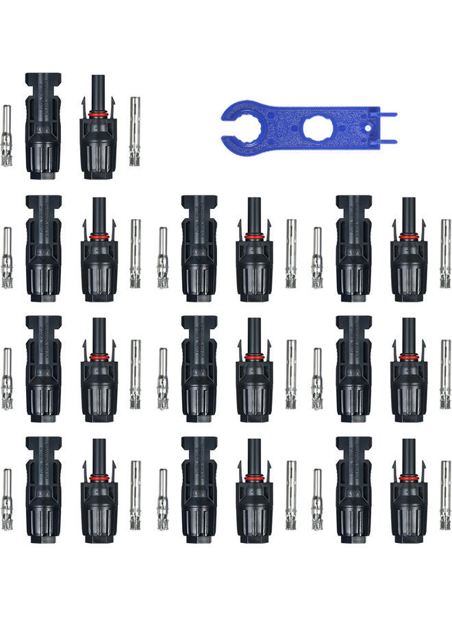 Generic 10-Pair Male/Female Solar Panel Cable Connector For PV System Black  - Image 1