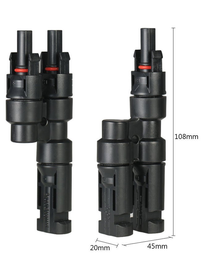 Generic 1-Pair Y Branch Solar Energy Panel Adaptor Black  - Image 2