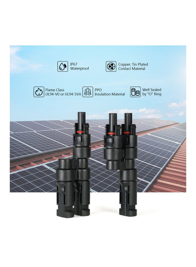 Generic 1-Pair Y Branch Solar Energy Panel Adaptor Black  - Image 3
