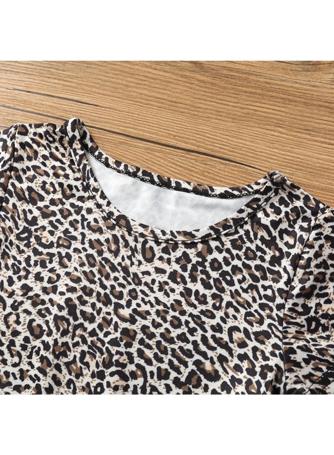 Leopard Print Pleated Dress Multicolour - Image 3