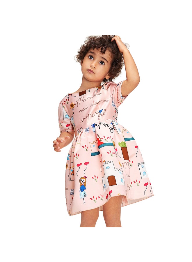 Cartoon Print Mini Dress Multicolour - Image 1
