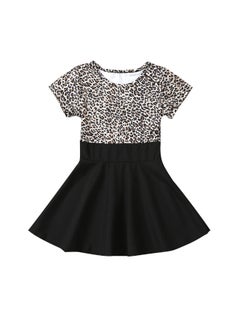 Leopard Print Pleated Dress Multicolour