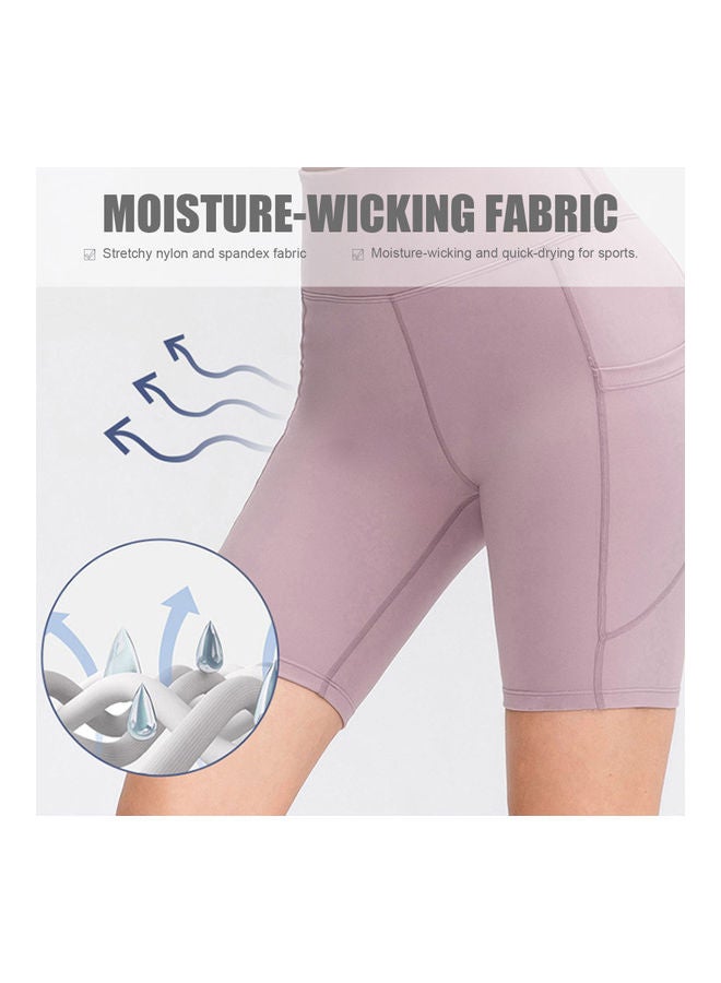High Waist Yoga Shorts With Pockets XL Size - Image 5