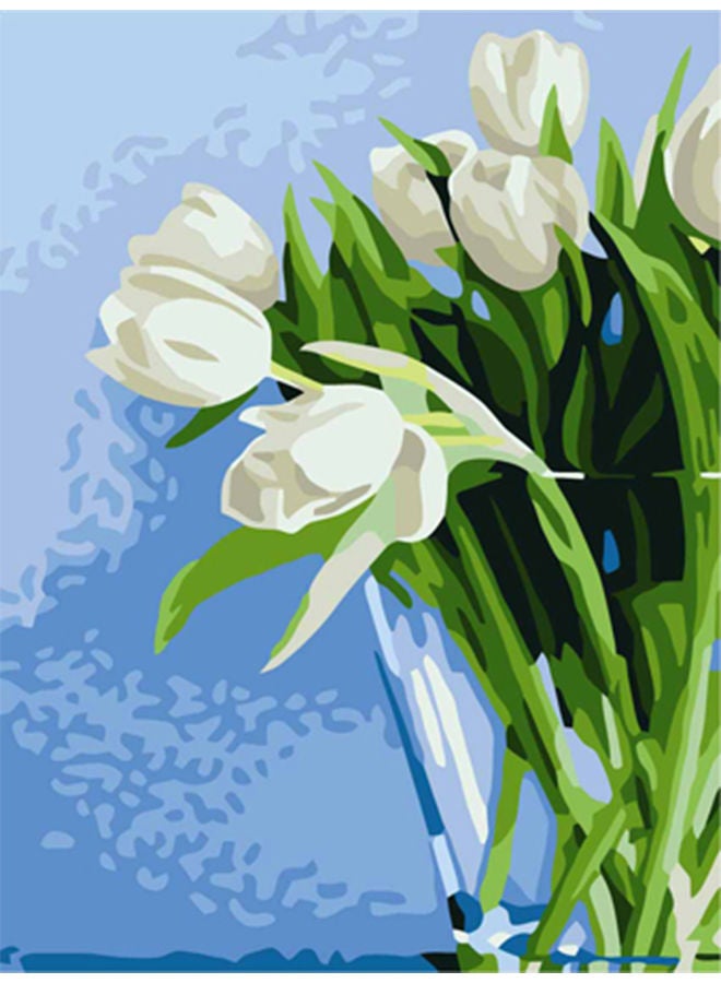 Generic - Beautiful Flower Pattern DIY Paint By Number Oil Painting On Canvas Kit Multicolour - Image 1