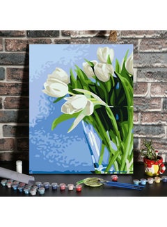 Generic Beautiful Flower Pattern DIY Paint By Number Oil Painting On Canvas Kit Multicolour  - Image 2