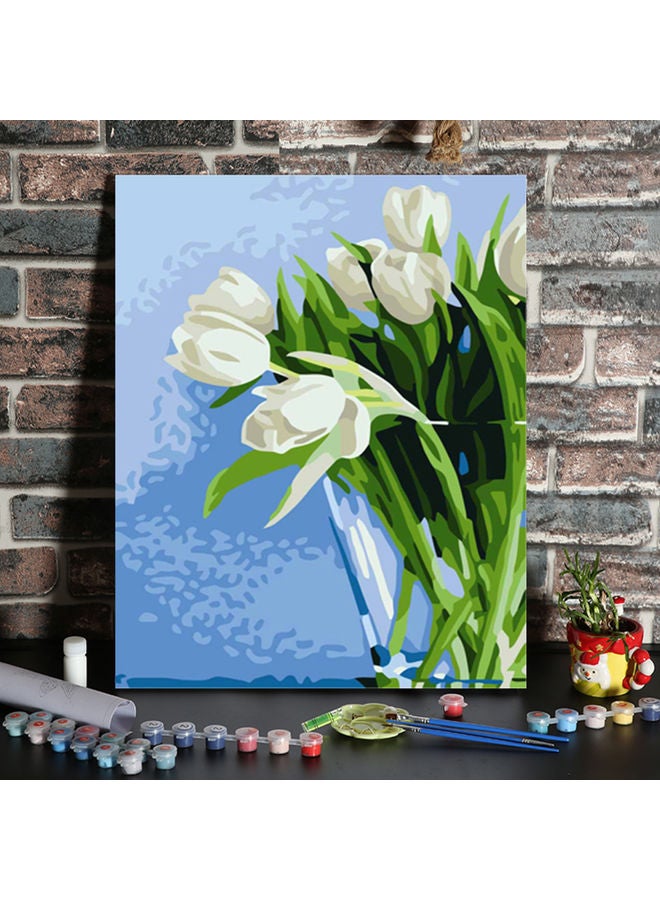 Generic - Beautiful Flower Pattern DIY Paint By Number Oil Painting On Canvas Kit Multicolour - Image 1