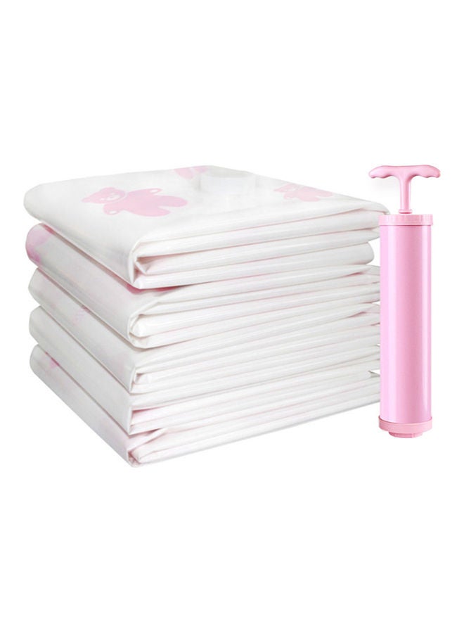 Pack Of 5 Vacuum Compression Bag With Manual Pump White - Image 4