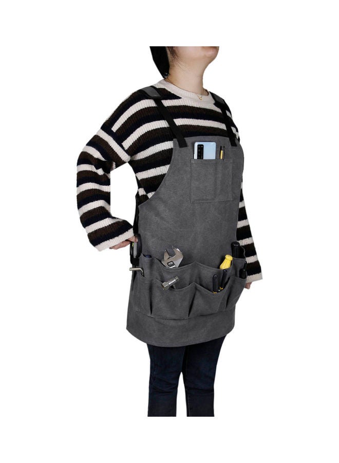 Gardening Tool Apron With Pocket Grey  - Image 3