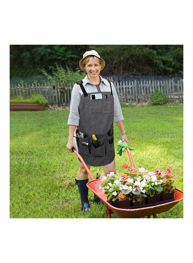 Gardening Tool Apron With Pocket Grey  - Image 4