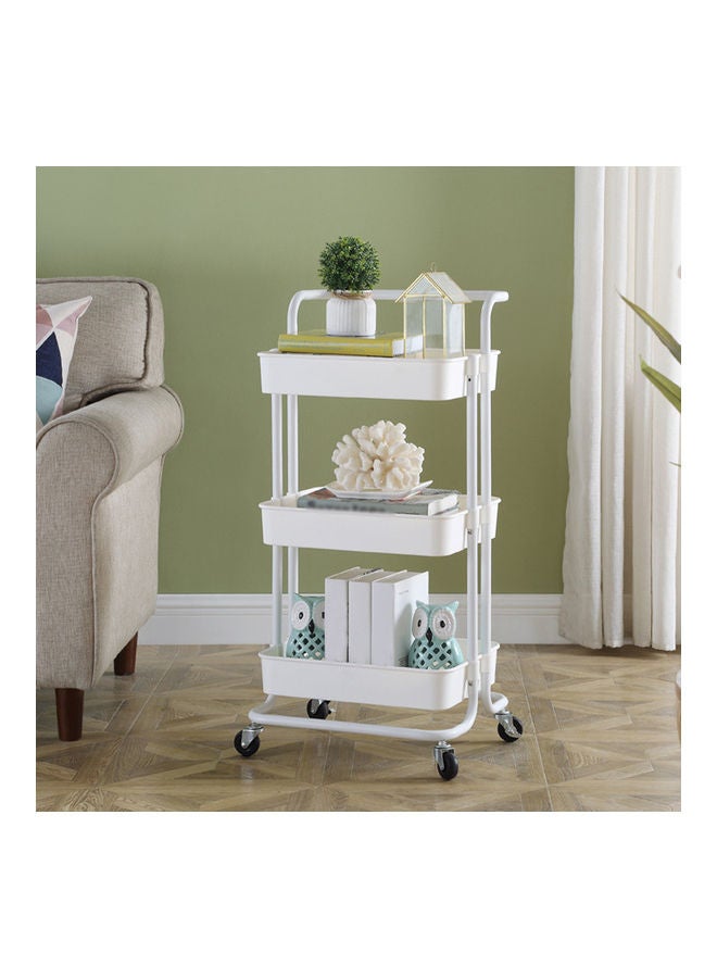 3-Tier Rolling Moveable Storage Organizer White - Image 3