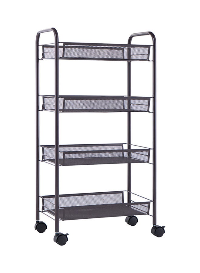 سلة متعددة الاستخدامات بعجلات مكون من 4 طبقات أسود - Image 2