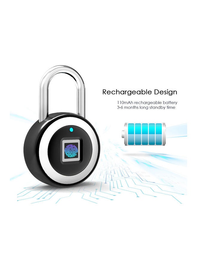 Smart BT Fingerprint Padlock Black  - Image 2