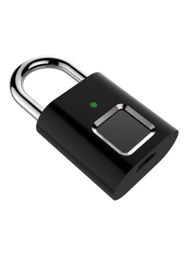 Smart Fingerprint Padlock Portable Intelligent Lock For Luggage and Travel Black - Image 3