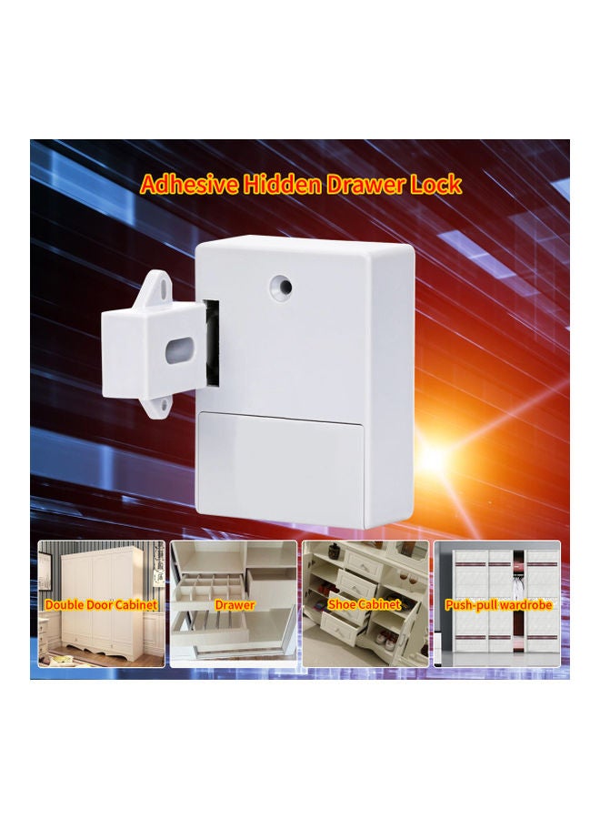 Smart Sensor Adhesive Hidden Cabinet Lock White  - Image 4