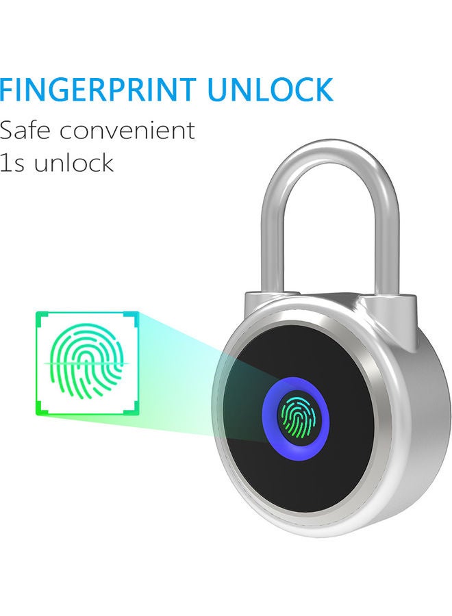 Fingerprint Padlock BT Lock Silver  - Image 1