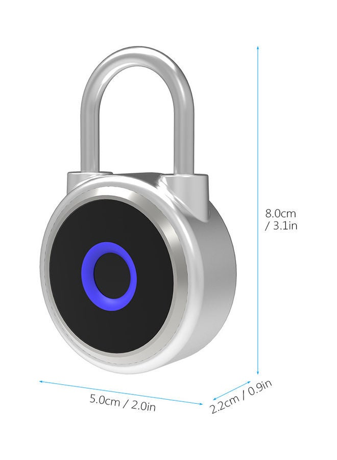 Fingerprint Padlock BT Lock Silver  - Image 3