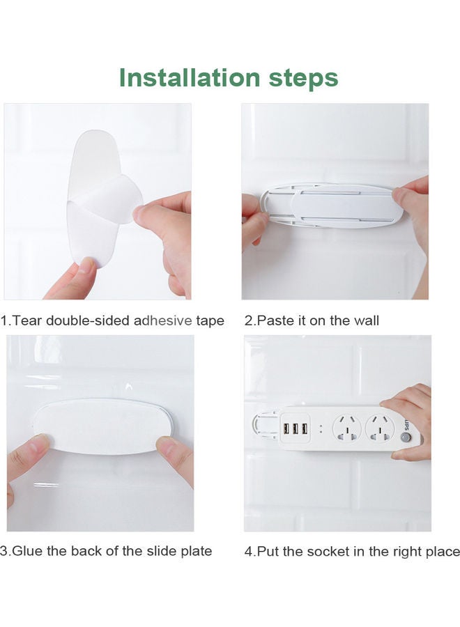 Punch free Plug Sticker Surge Protector Wall Mount White 51.0x40.0x0.7cm - Image 1