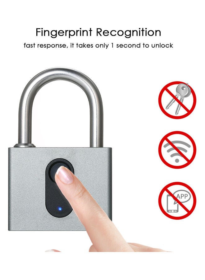 قفل ذكي يعمل ببصمة الإصبع بمنفذ USB رمادي  - Image 2