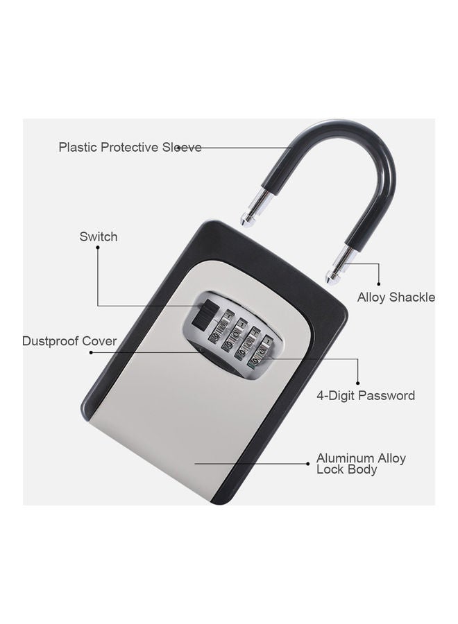 4-Digit Combination Password Key Storage Lock Box Grey  - Image 1
