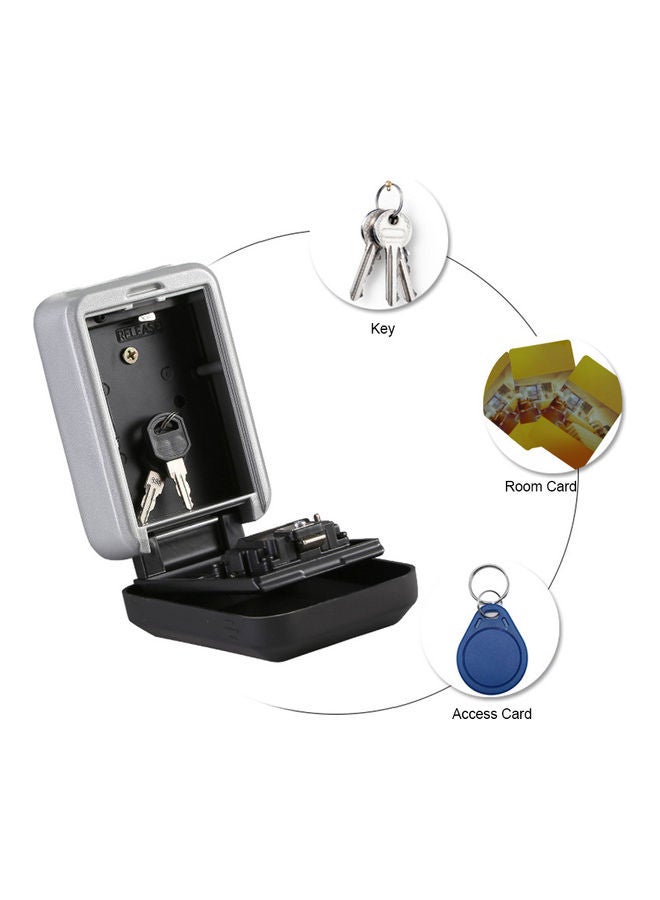 4-Digit Combination Password Key Storage Lock Box Black  - Image 1