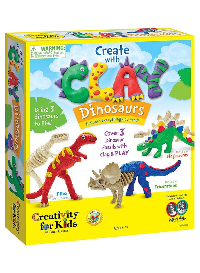 Creative Co-op Create With Clay Dinosaurs 2.25 x 10.5 x 12.25inch  - Image 1