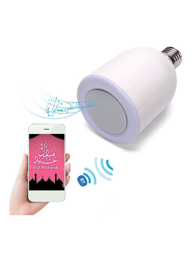 E27 Speaker LEDs Light Bulb BT Loudspeaker Remote Control Music Lamp Bulb White - Image 2