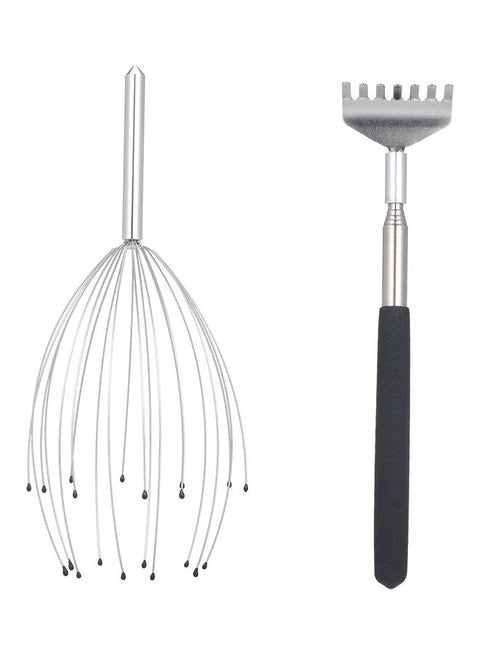 Handheld Head Scalp Massager and Telescopic Back Scratcher
