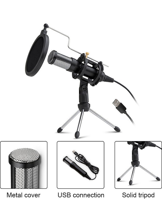 Professional Condenser Microphone USB Plug LU-VH50-27 Black  - Image 2