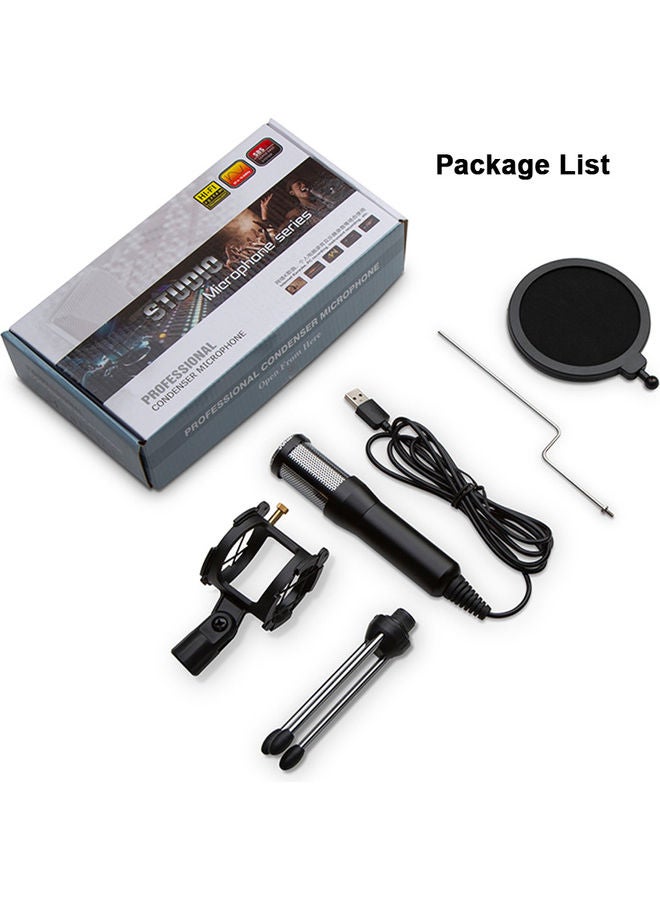 Professional Condenser Microphone USB Plug LU-VH50-27 Black  - Image 3