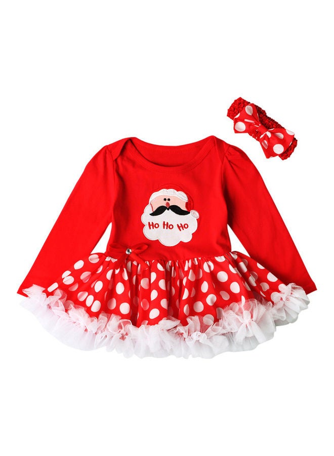 Christmas Baby Girl Dress with Headband 70cm