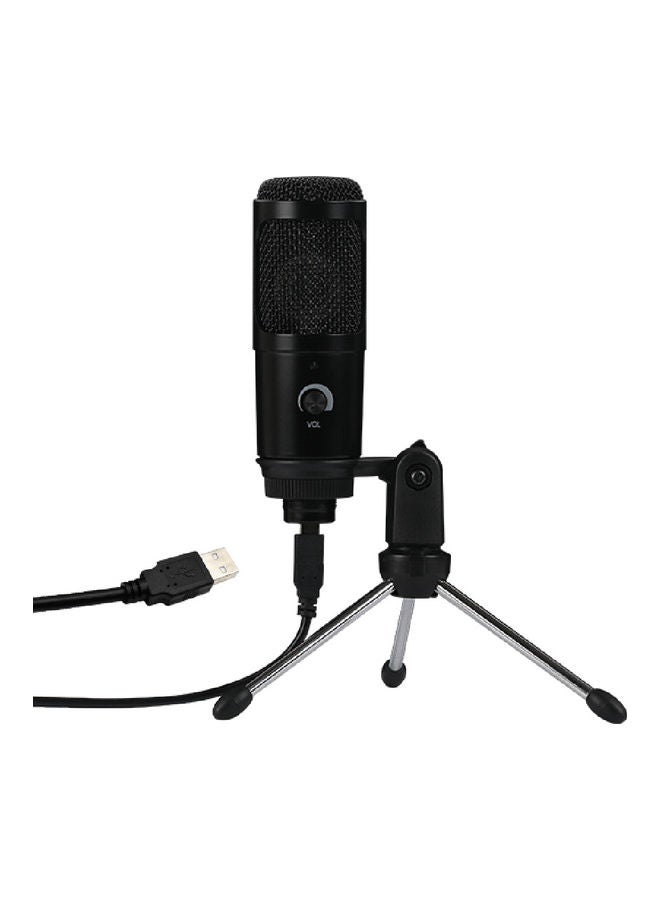 USB Microphone Karaoke Recording with Clip Tripod Plug LU-VH50-45 Black  - Image 1