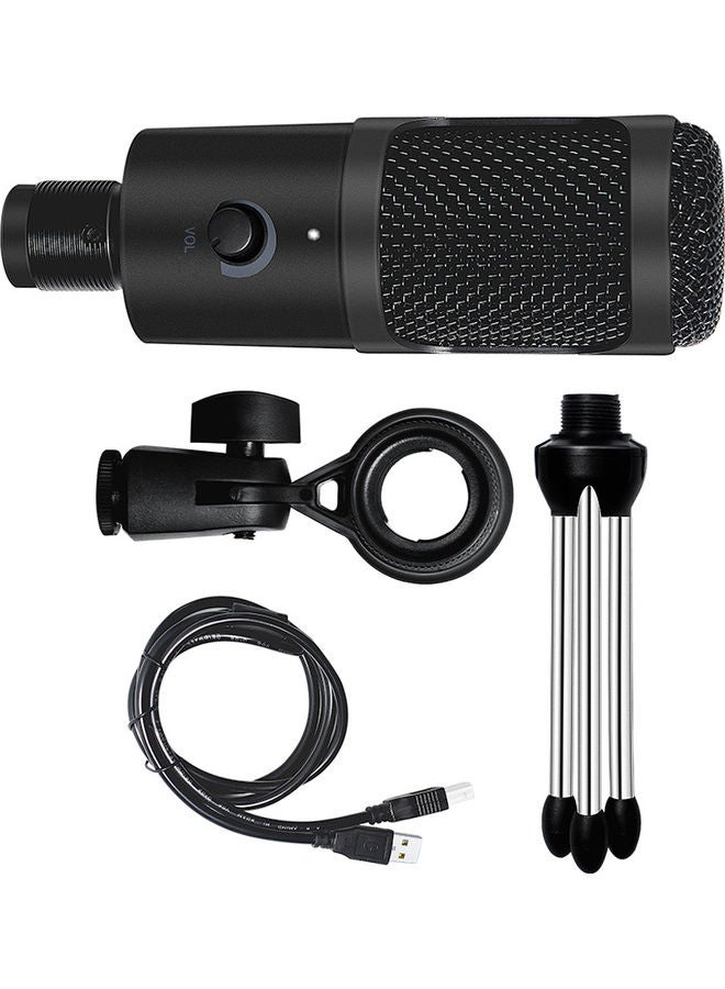 USB Microphone Karaoke Recording with Clip Tripod Plug LU-VH50-45 Black  - Image 5