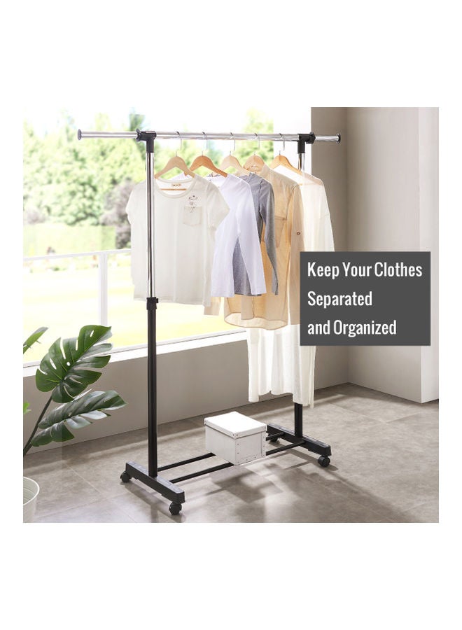 Rolling Garment Rack Black/Silver - Image 5