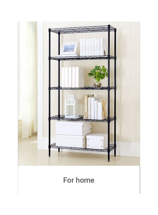 5-Tier Adjustable Storage Shelving Rack Black - Image 1