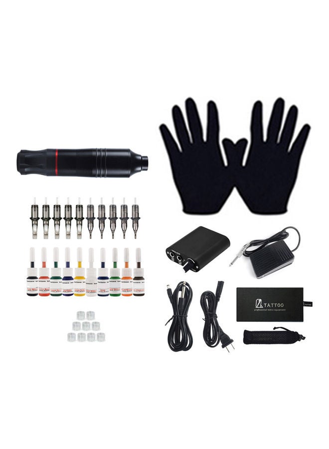 Generic - Portable Tattoo Machine Pen Kit with Foot Pedal and Clip Cord Multicolour - Image 1