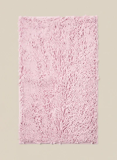 Noon East Bath Mat - 60X100 Cm - Shaggy - Pink Color - Bathroom Mat Anti-Slip 61 x 99 cm Pink