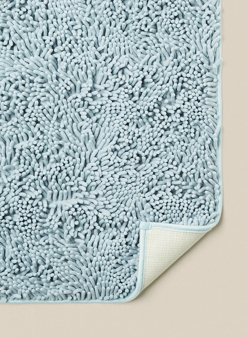 Noon East Bath Mat - 60X100 Cm - Shaggy - Spablue Color - Bathroom Mat Anti-Slip 61 x 99 cm Spa Blue