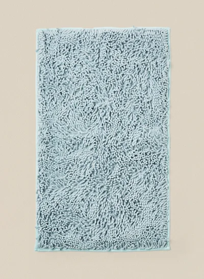 Noon East Bath Mat - 60X100 Cm - Shaggy - Spablue Color - Bathroom Mat Anti-Slip 61 x 99 cm Spa Blue