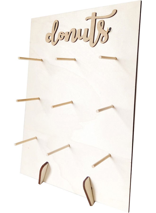 Wall Mounted Wooden Donuts Holder for Party Decoration Beige - Image 4