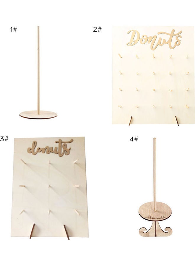 Wall Mounted Wooden Donuts Holder for Party Decoration Beige - Image 5