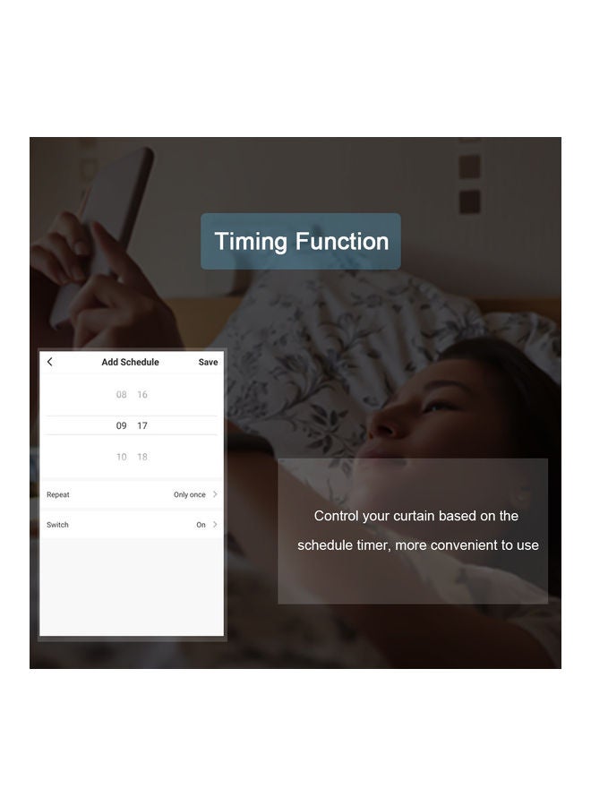 مفتاح ستائر واي فاي يعمل باللمس مع براغي أبيض - Image 2