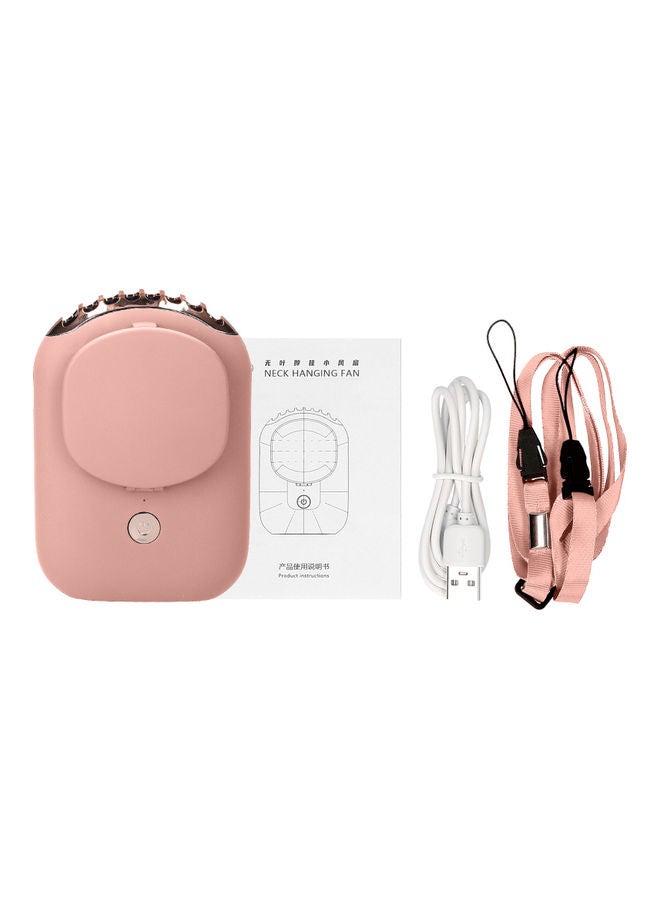 Mini Hanging Neck Fan with Cosmetic Mirror S0-964 Pink  - Image 2