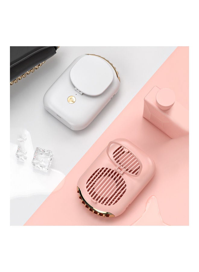 Mini Hanging Neck Fan with Cosmetic Mirror S0-964 Pink  - Image 3