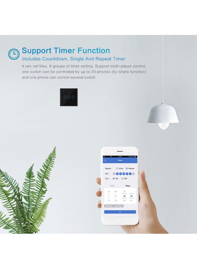 Wi-Fi Smart Light Switch with Screws Black - Image 4