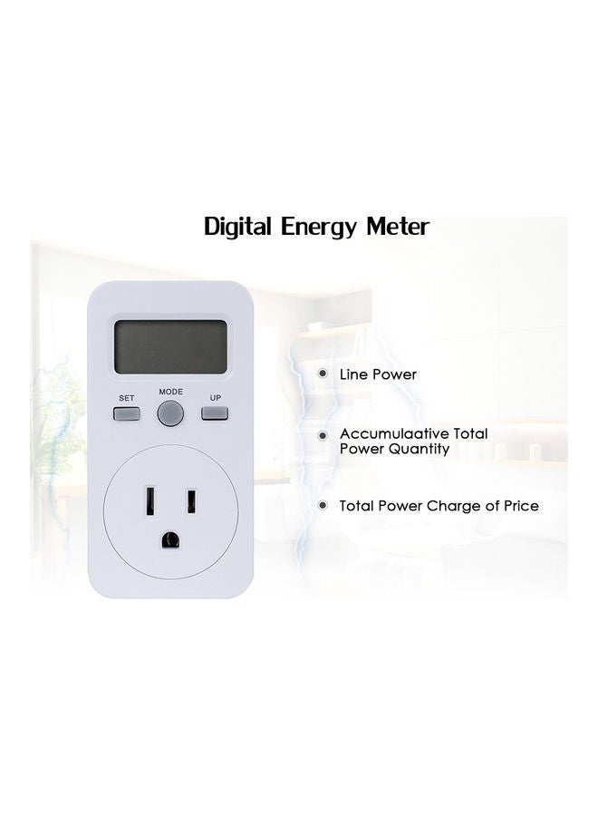مقياس طاقة رقمي بشاشة LCD أبيض - Image 4
