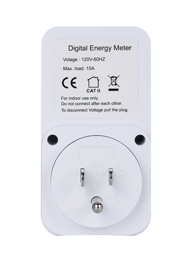 مقياس طاقة رقمي بشاشة LCD أبيض - Image 5