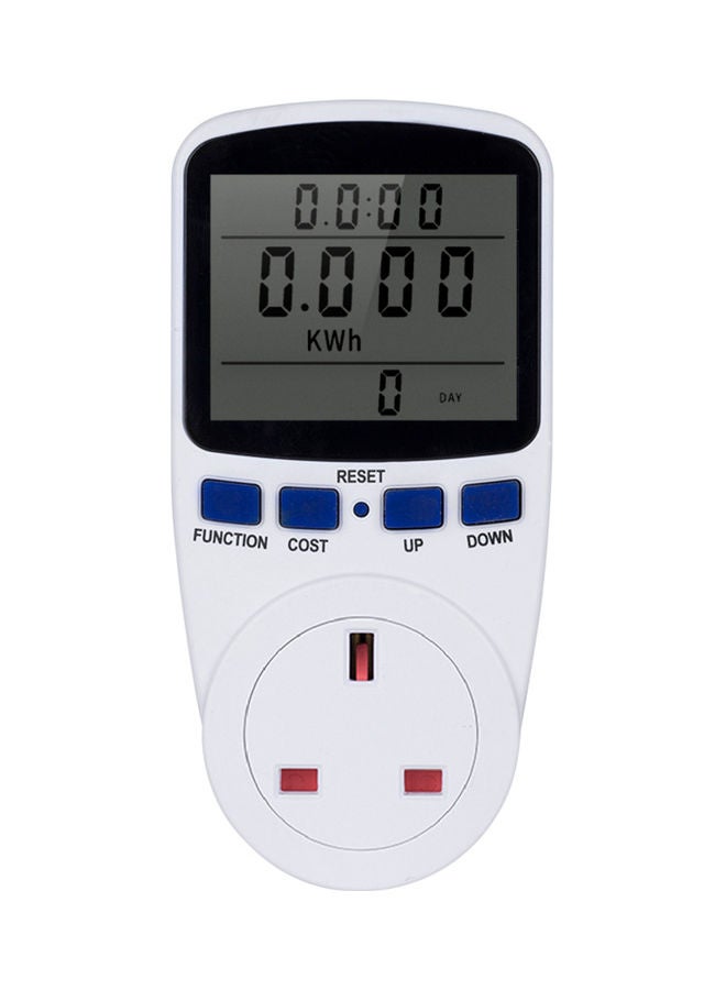 LCD Display Electricity Usage Power Meter Socket White - Image 1