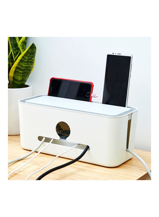Generic - Cable Management Box with Phone Stand White - Image 1